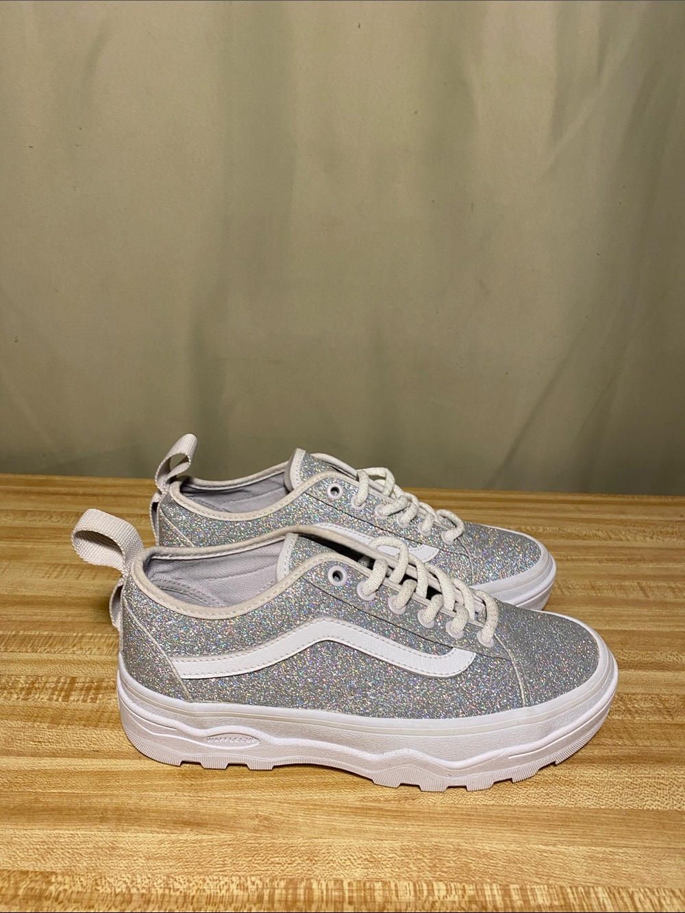 Vans Sentry Old Skool WC Glitter Shoes  ABD Block Bottom Unisex Women 6.5/Mens 5